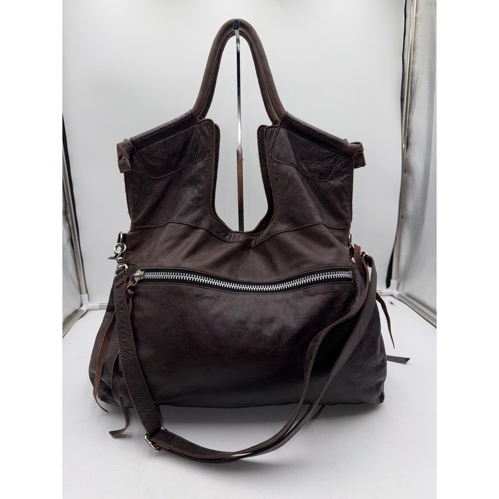 Foley + Corinna Mid City Tote Brown Leather Convertible Crossbody Bag